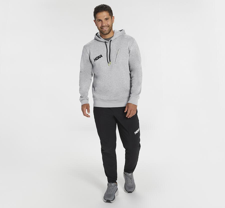 Hoka One One Hoodie Mens Grey - Performance - 20194DUFM